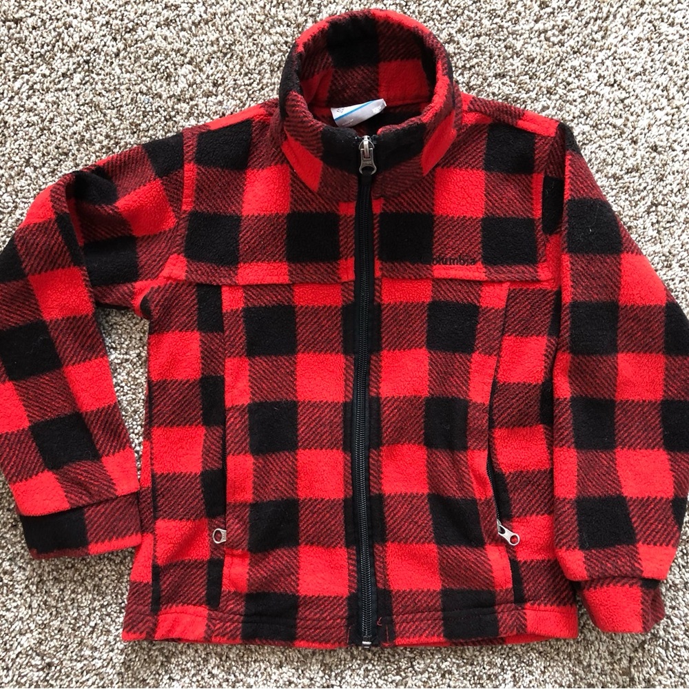 Columbia Buffalo Plaid Zip Up Fleece Jacket
